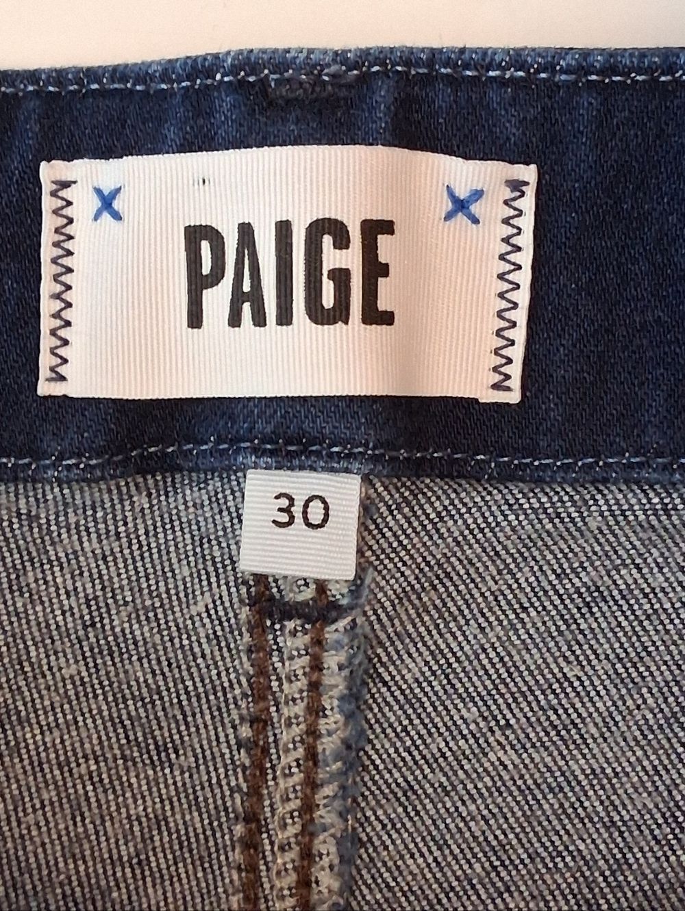 PAIGE Dark Blue High-Rise Wide Leg Jeans - Picture 8 of 16